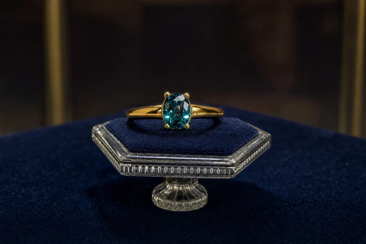 Upcycled ring on display