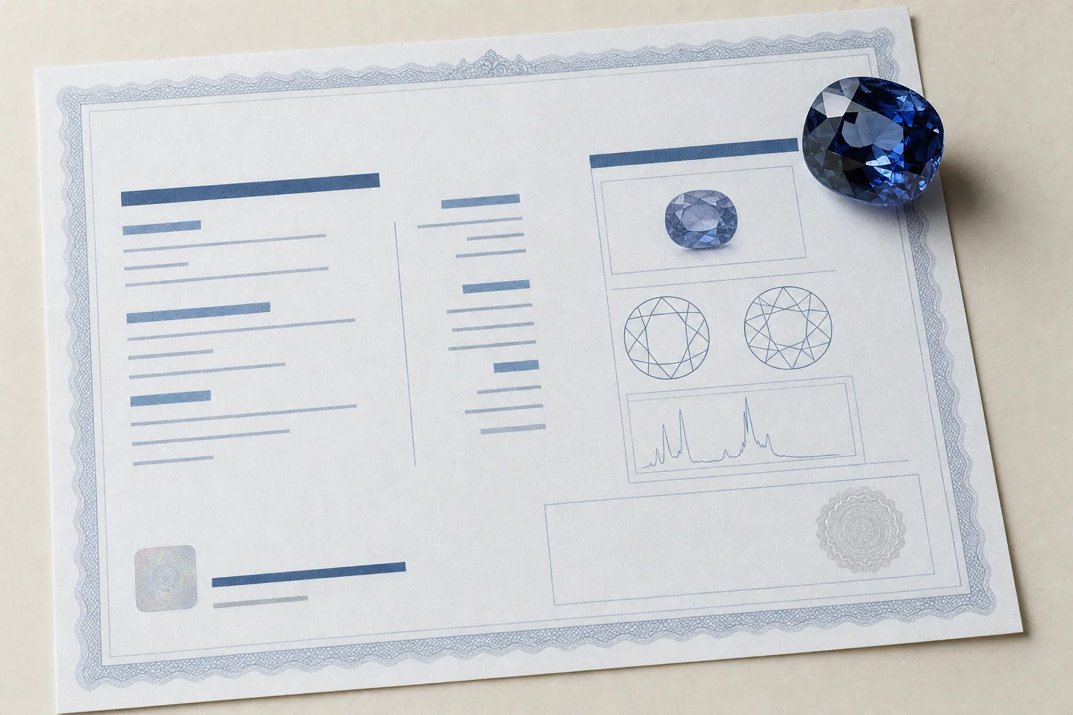 Gemstone certificate macro